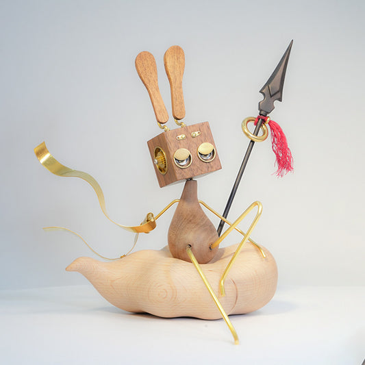 Iconic Character Wood Desktop Companion | Poseable Figurine | Stress Relief & Positive Energy Gift