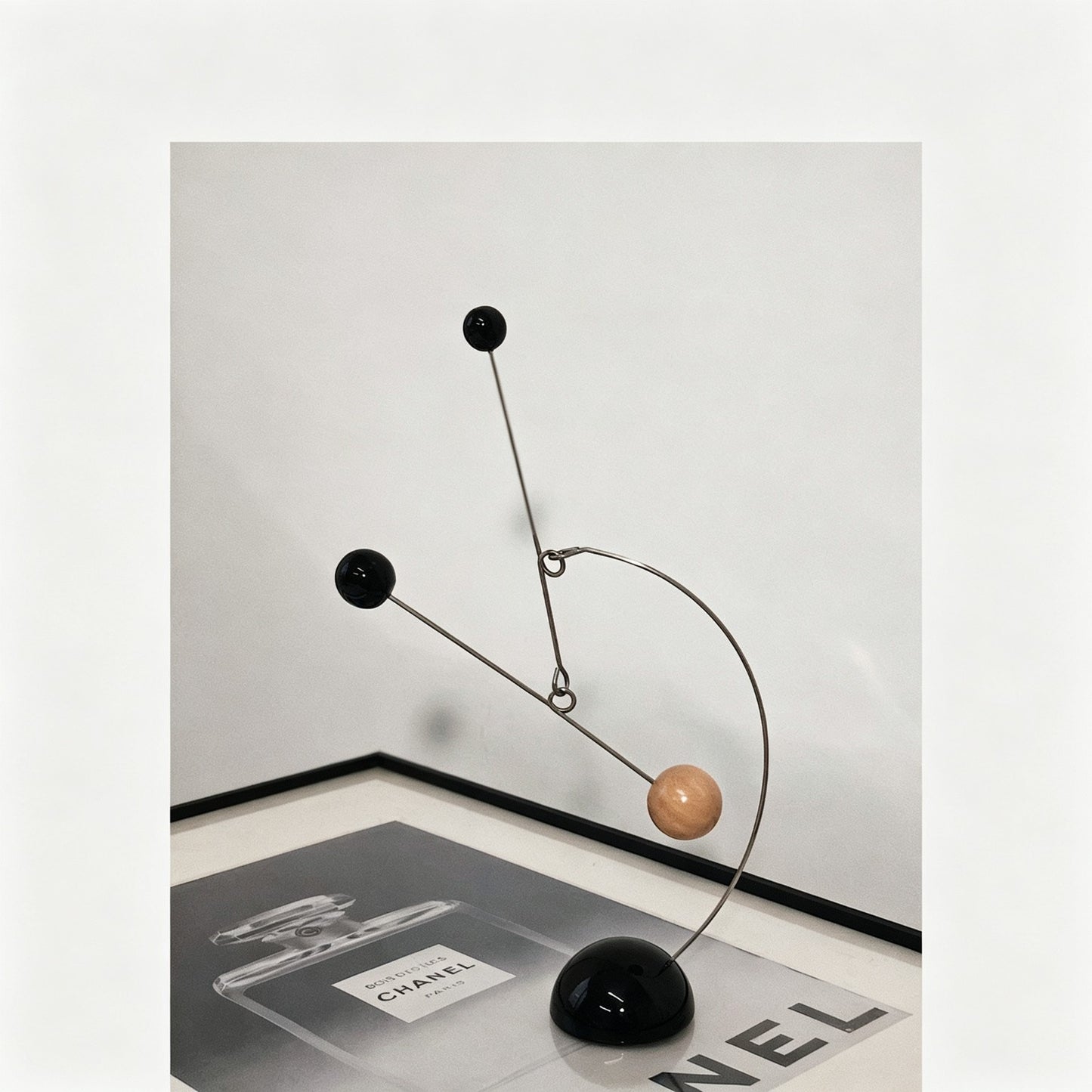 Kinetic Balance Mobile Sculpture | Wood & Metal | 3-Sphere Dynamic Art | Desk Decor | 2 Styles