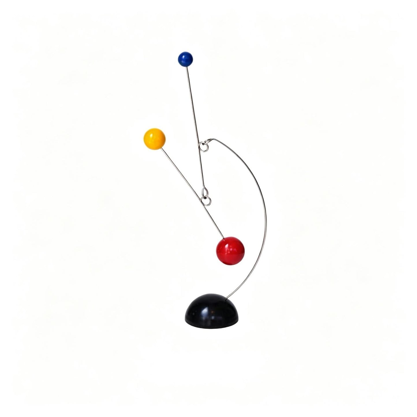Kinetic Balance Mobile Sculpture | Wood & Metal | 3-Sphere Dynamic Art | Desk Decor | 2 Styles