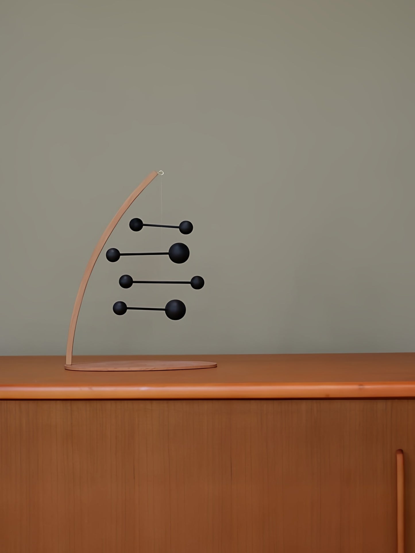 Kinetic Molecular Balance Wood Desk Sculpture | Dynamic Stress Relief Mobile | Engravable Office Decor