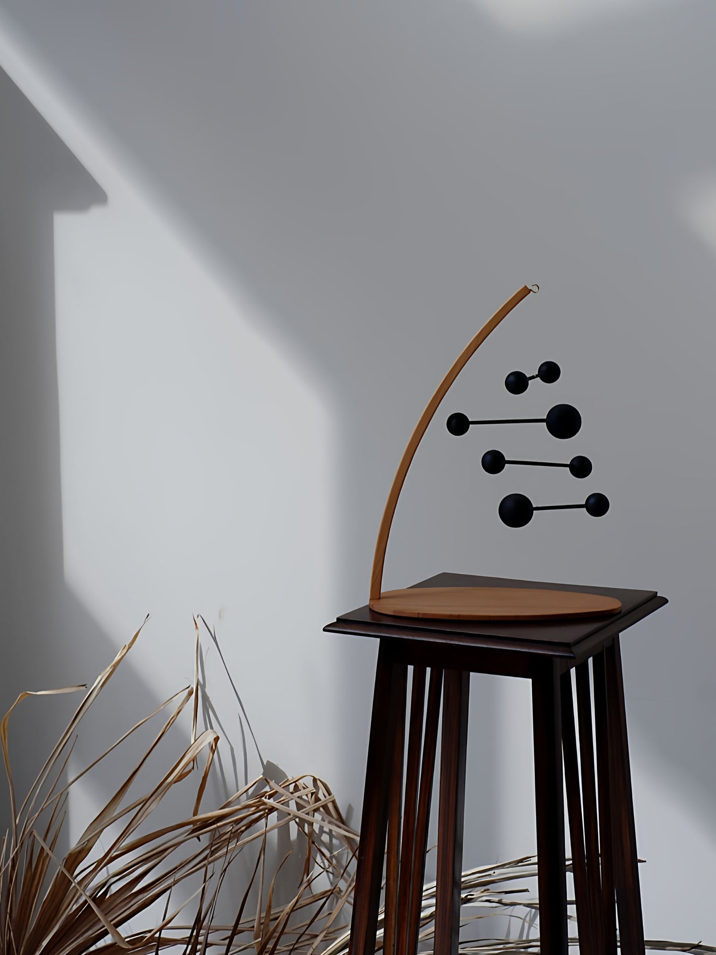 Kinetic Molecular Balance Wood Desk Sculpture | Dynamic Stress Relief Mobile | Engravable Office Decor