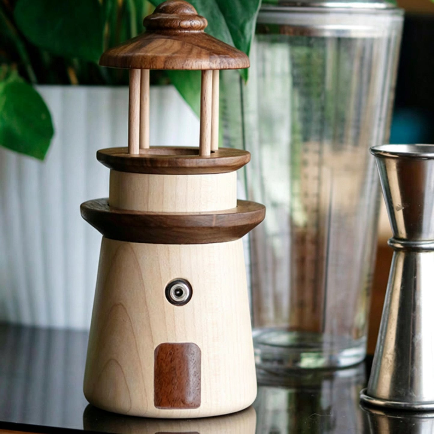 Lighthouse Solid Wood Night Light | Walnut & Maple Desk Lamp | 3 Light Modes | Creative Gift