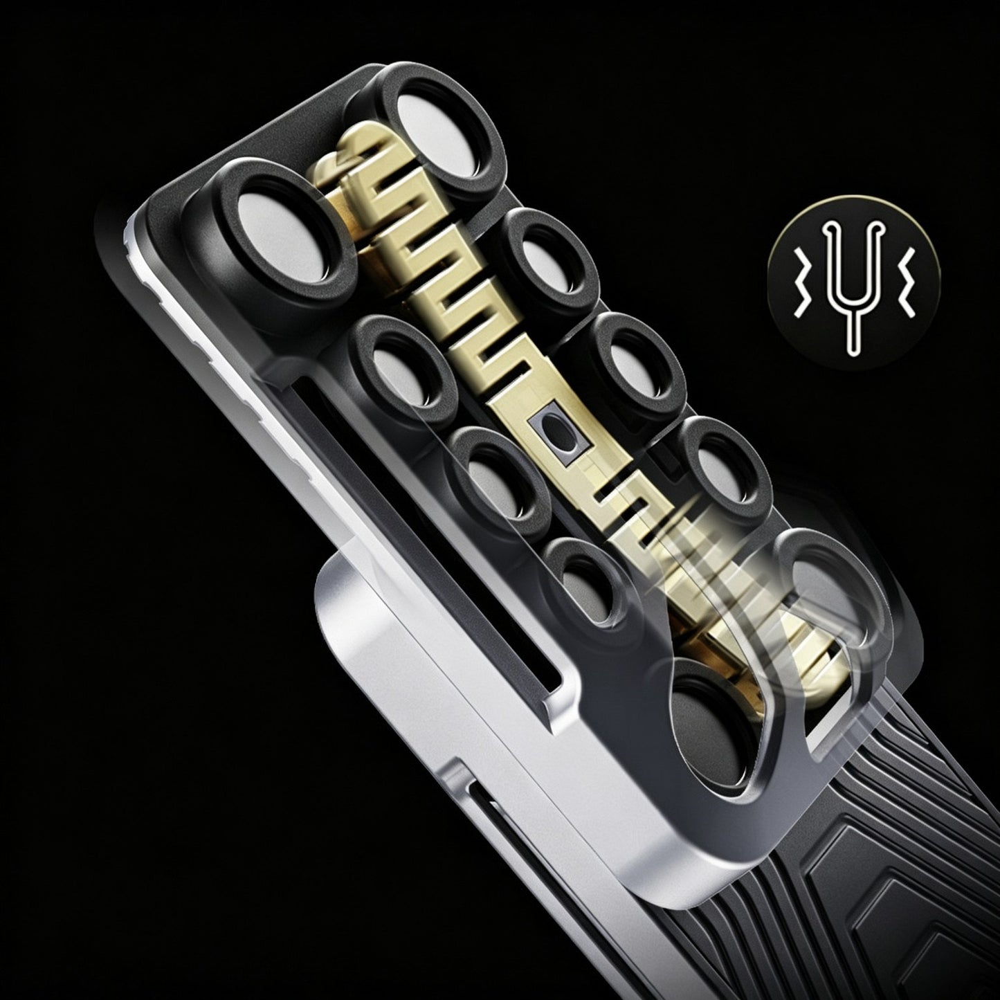 Limitless Tuning Fork EDC Push Card | CNC Aluminum | Dual Brass Resonance | 4 Colors | Engravable