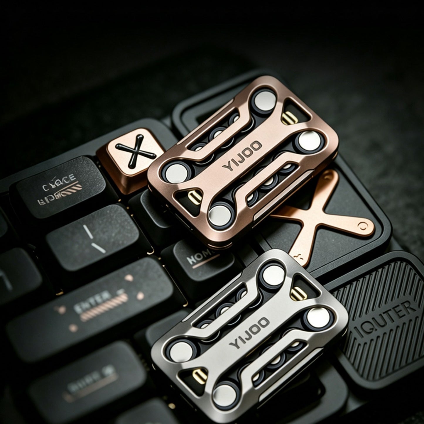 Limitless Tuning Fork EDC Push Card | CNC Aluminum | Dual Brass Resonance | 4 Colors | Engravable
