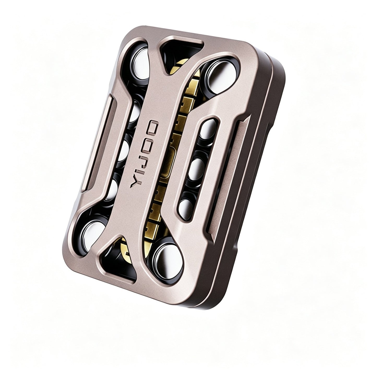 Limitless Tuning Fork EDC Push Card | CNC Aluminum | Dual Brass Resonance | 4 Colors | Engravable