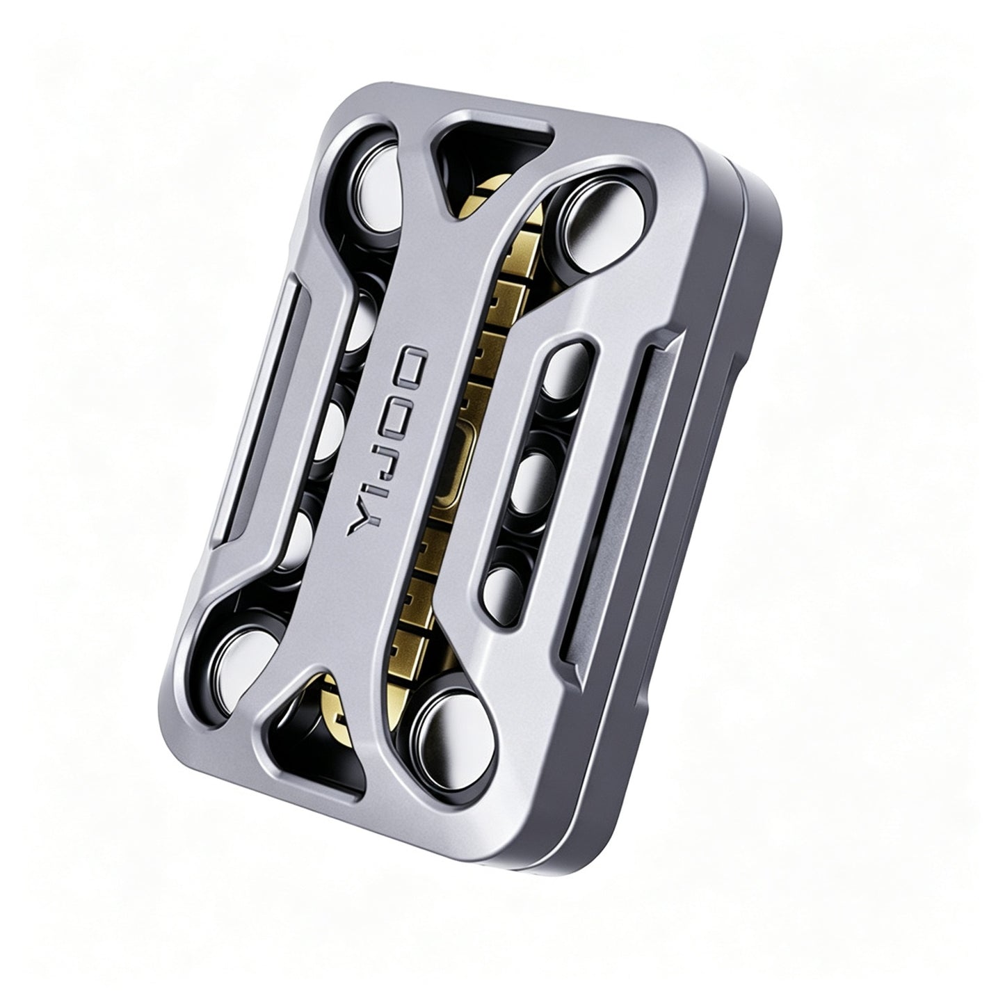 Limitless Tuning Fork EDC Push Card | CNC Aluminum | Dual Brass Resonance | 4 Colors | Engravable