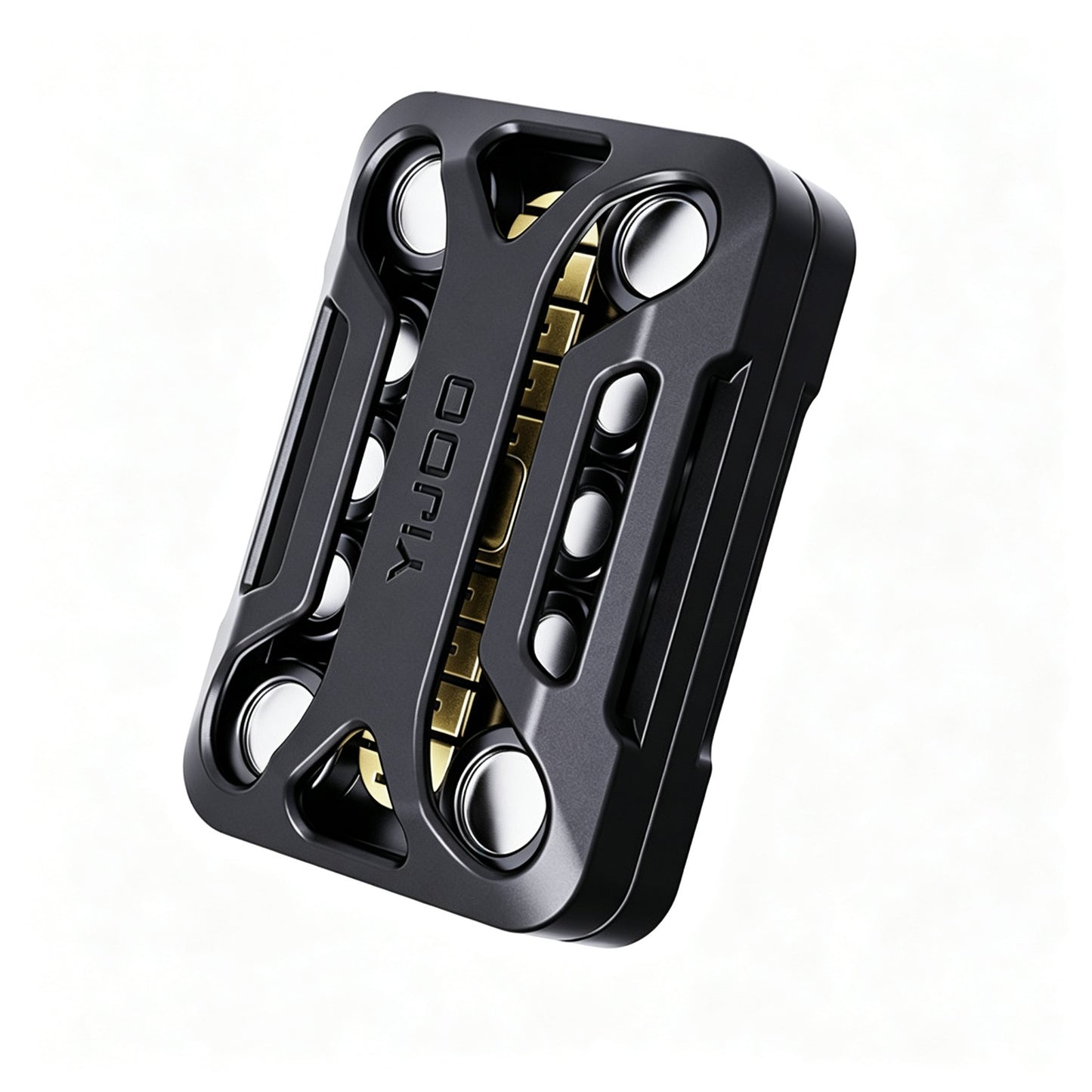 Limitless Tuning Fork EDC Push Card | CNC Aluminum | Dual Brass Resonance | 4 Colors | Engravable
