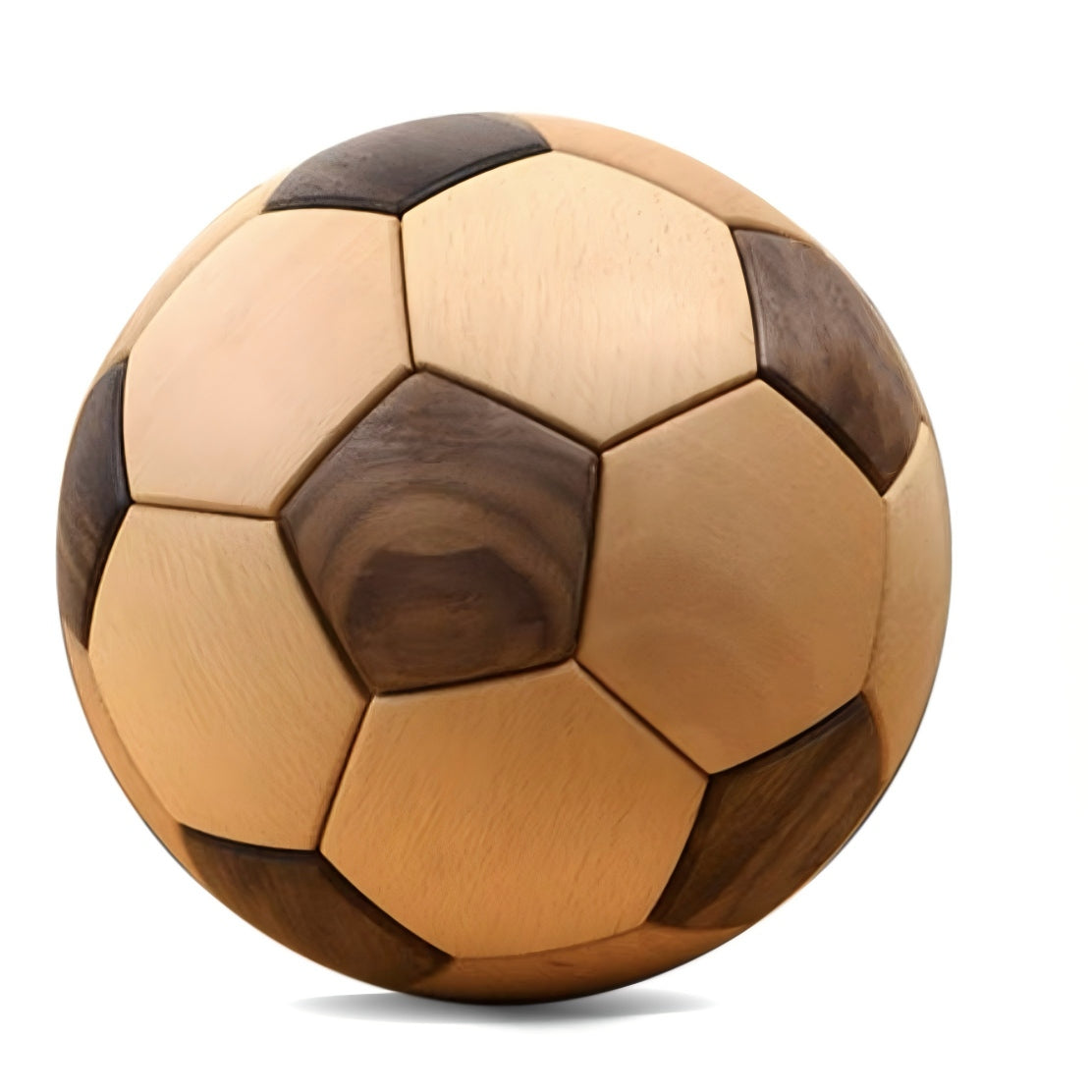 Luban Joinery Wooden Football Puzzle Sculpture | Mortise & Tenon Assembly Desk Decor | Engravable Gift
