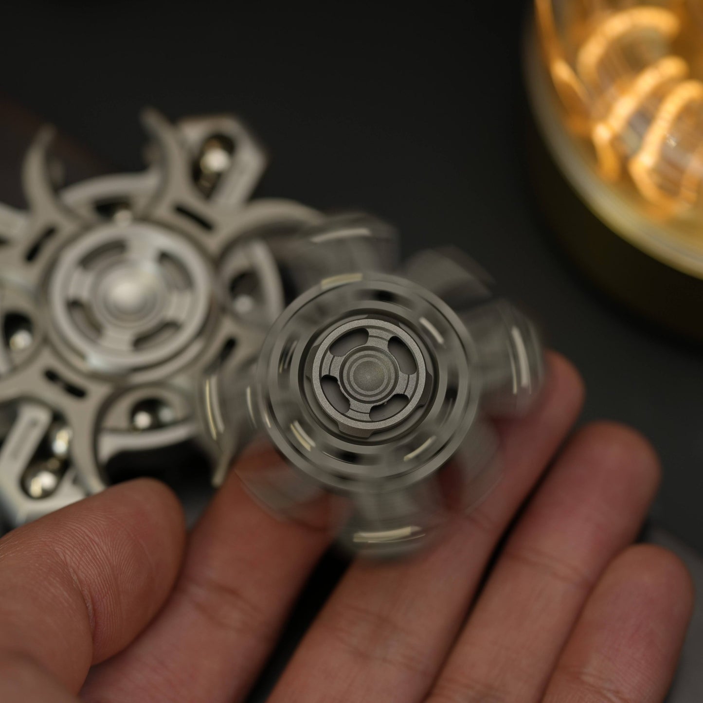 Lunar Ninja Star EDC Fidget Spinner | CNC Titanium Alloy + Stainless Steel | Engravable Stress Relief