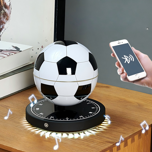 Magnetic Levitating Football Lamp | Bluetooth Speaker Clock Base Night Light | Engravable Football Gift
