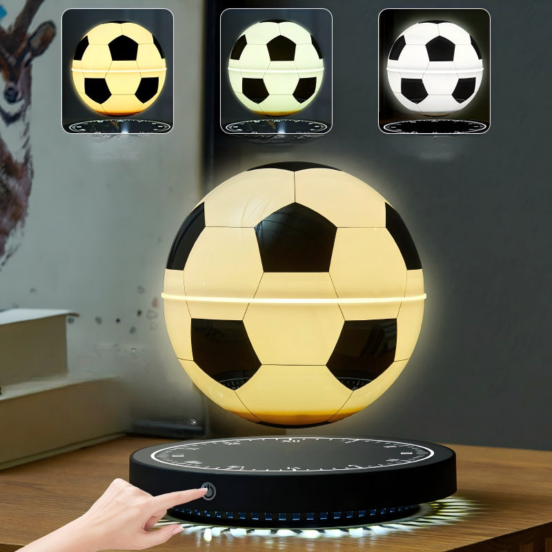 Magnetic Levitating Football Lamp | Bluetooth Speaker Clock Base Night Light | Engravable Football Gift