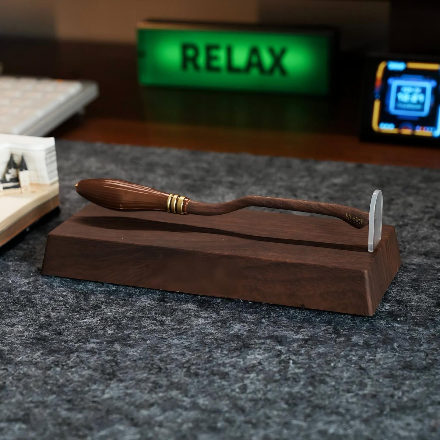 Magnetic Levitating Wizard Broomstick Pen | Fantasy Collectible Desk Display | Engravable Gift