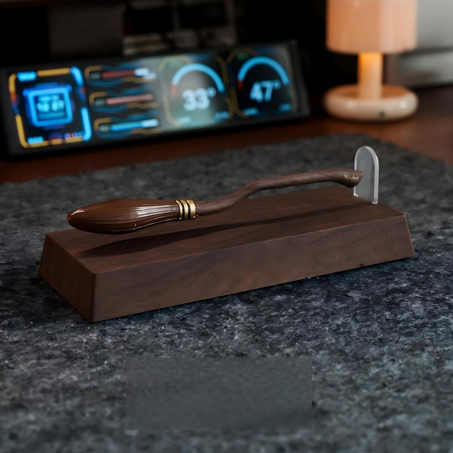 Magnetic Levitating Wizard Broomstick Pen | Fantasy Collectible Desk Display | Engravable Gift