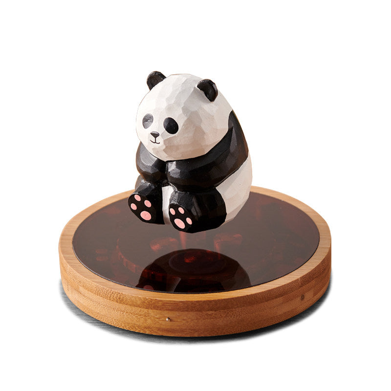 Magnetic Levitating Wood Carving Figurine | Floating Animal Desk Sculpture | Engravable Gift
