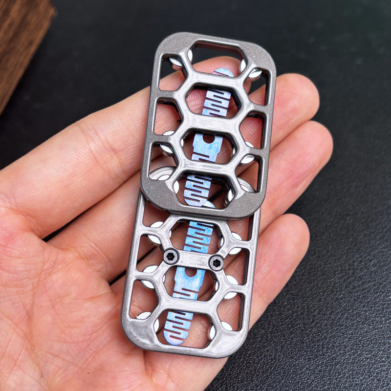 Magnetic Tuning Fork Card Slider EDC Toy | Zinc Alloy Infinite Slide Stress Relief | Engravable