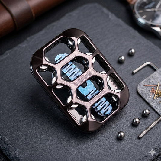 Magnetic Tuning Fork Card Slider EDC Toy | Zinc Alloy Infinite Slide Stress Relief | Engravable