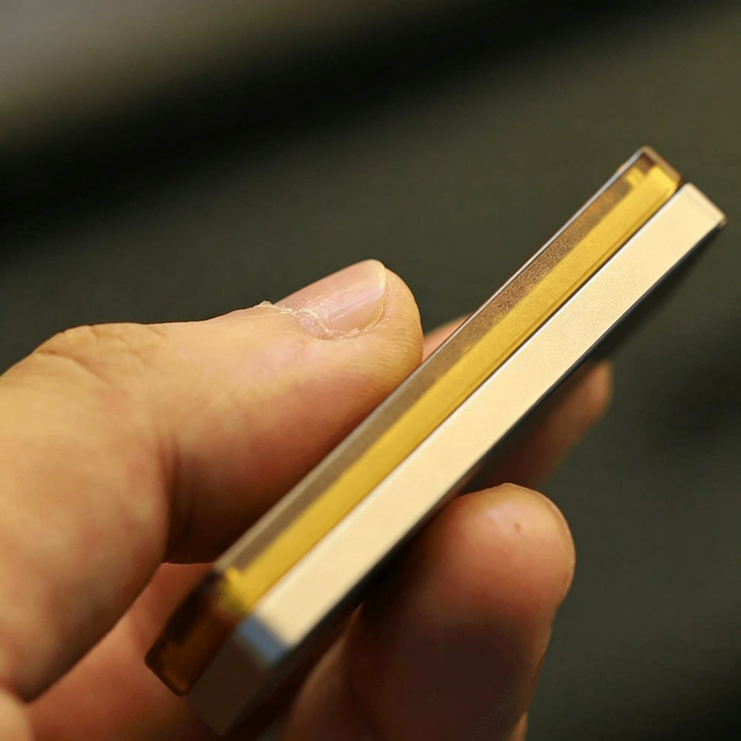 Malt Gold EDC Dual-Track Push Card | Electric Current & Step Click | 24mm Travel | Engravable