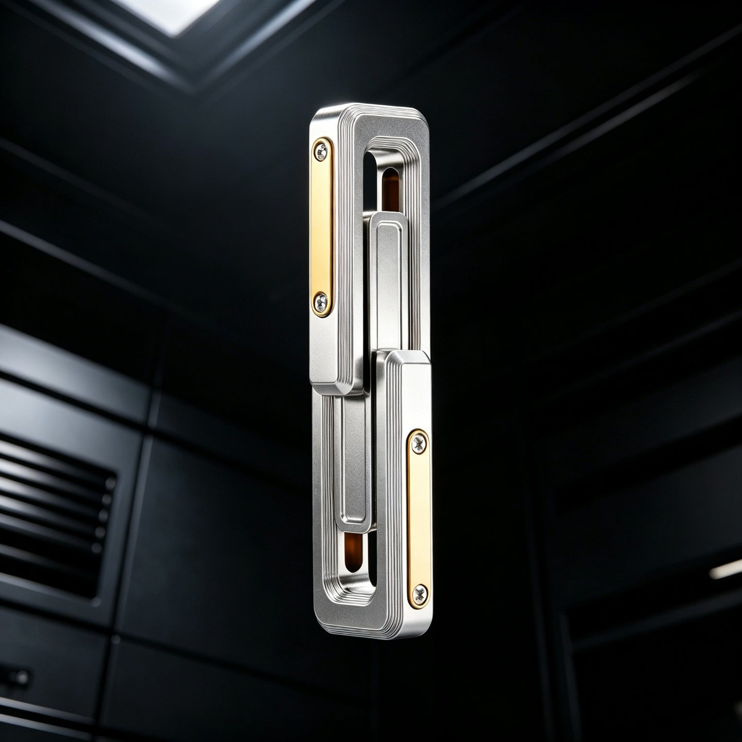 Mecha Battle Shield EDC Push Card | CNC Stainless Steel | Double Slider | Strong Magnetic | Engravable