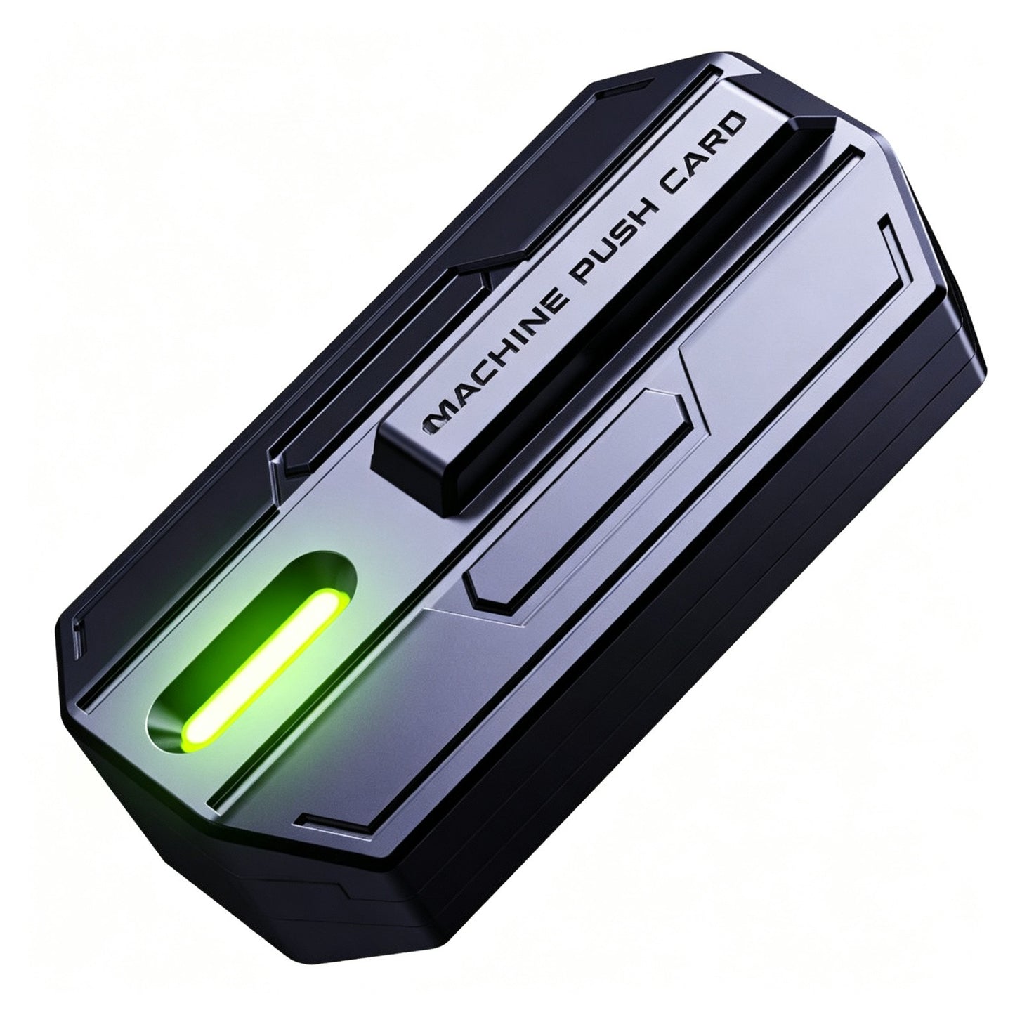 Mecha Magnetic Push Card EDC | High-Density Alloy | LED Glow Slot | Crisp Magnetic Click | Engravable