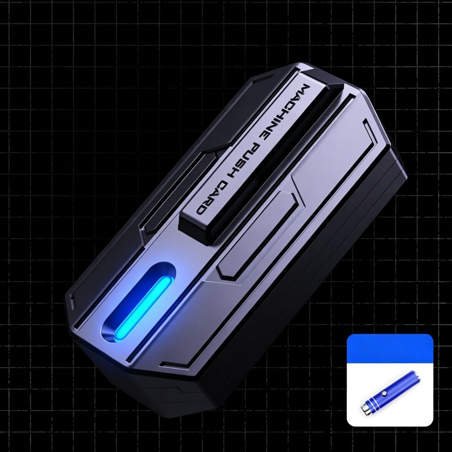 Mecha Magnetic Push Card EDC | High-Density Alloy | LED Glow Slot | Crisp Magnetic Click | Engravable
