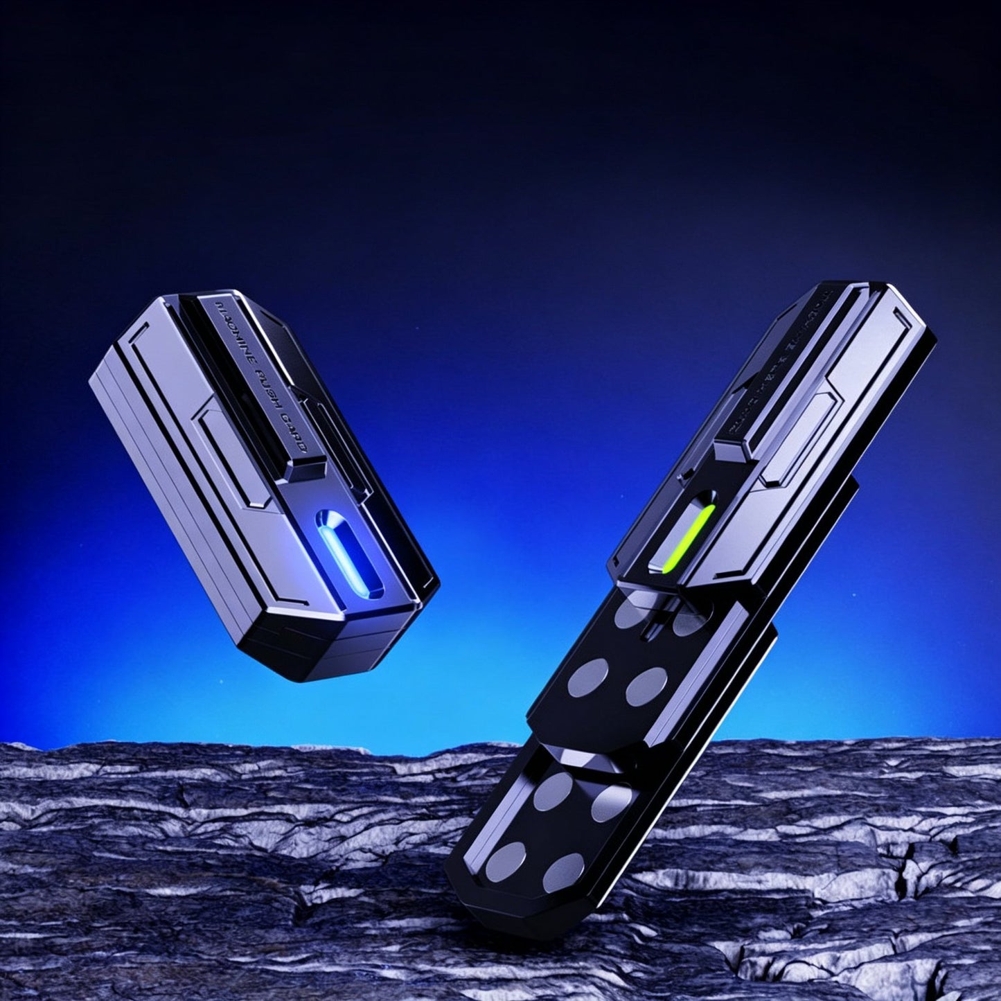 Mecha Magnetic Push Card EDC | High-Density Alloy | LED Glow Slot | Crisp Magnetic Click | Engravable