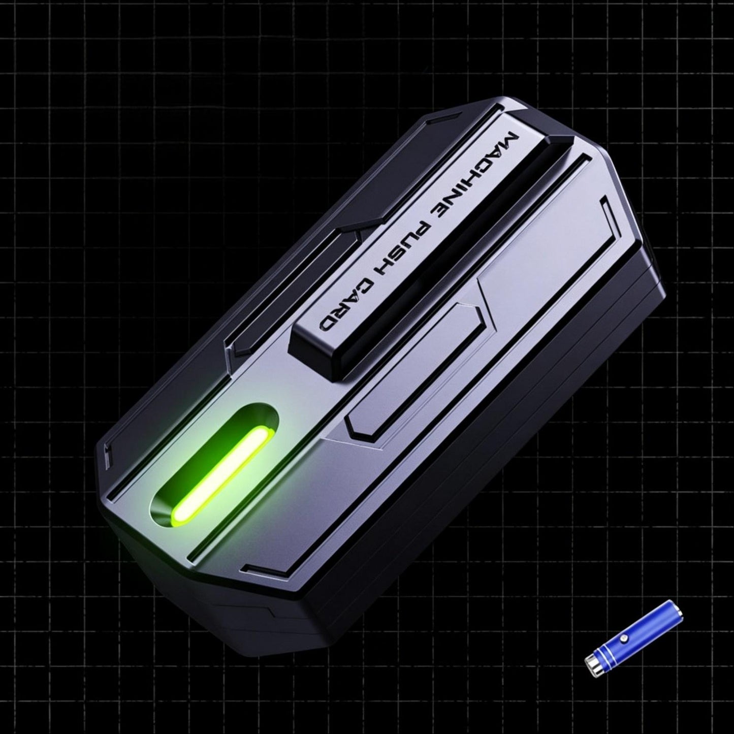 Mecha Magnetic Push Card EDC | High-Density Alloy | LED Glow Slot | Crisp Magnetic Click | Engravable