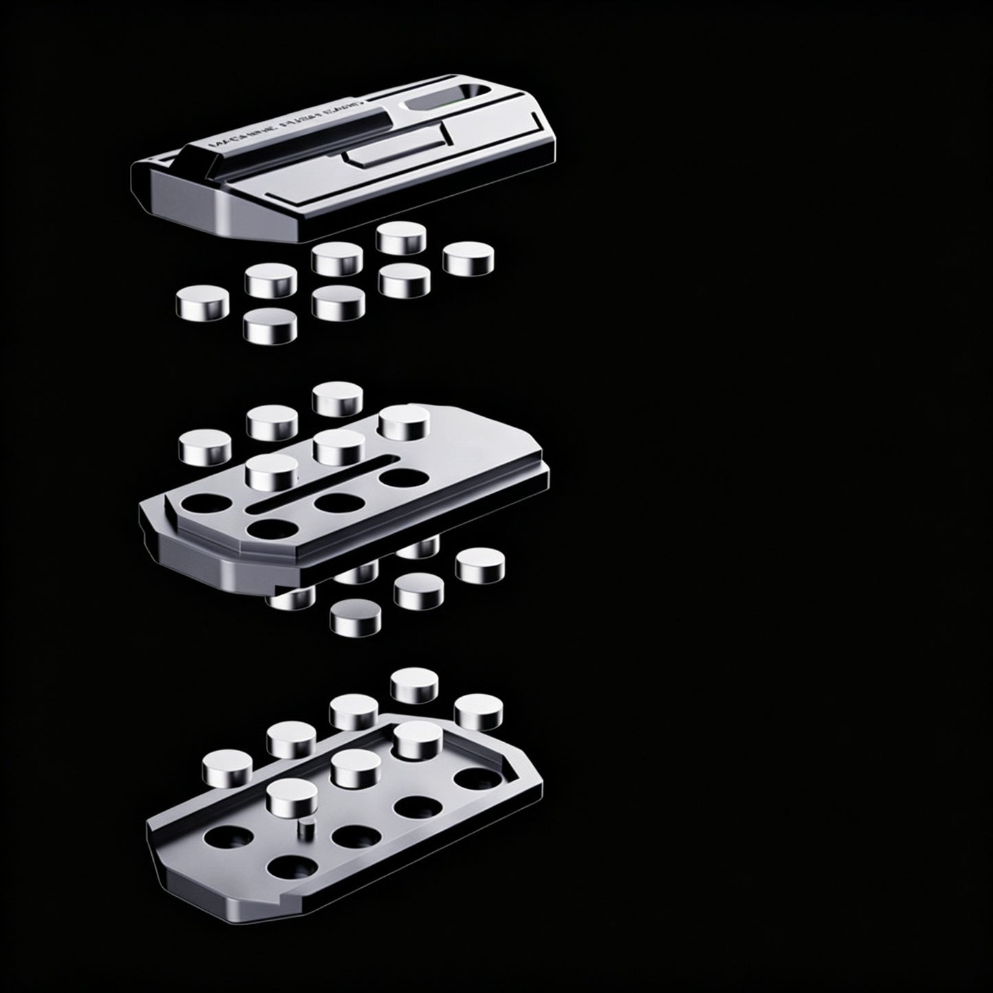 Mecha Magnetic Push Card EDC | High-Density Alloy | LED Glow Slot | Crisp Magnetic Click | Engravable