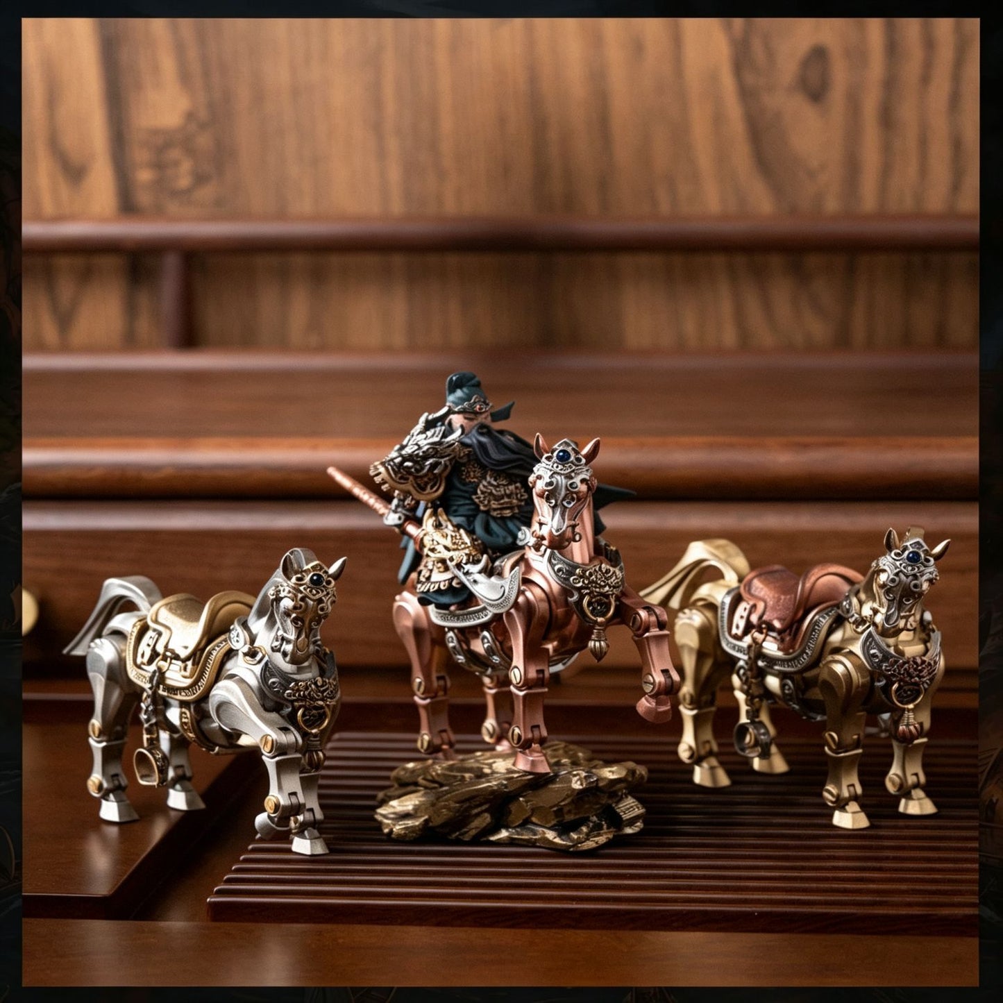 Mechanical War Horse Metal Assembly Figurine | Dragon-Horse Design | Steampunk Desk Decor | 3 Metals