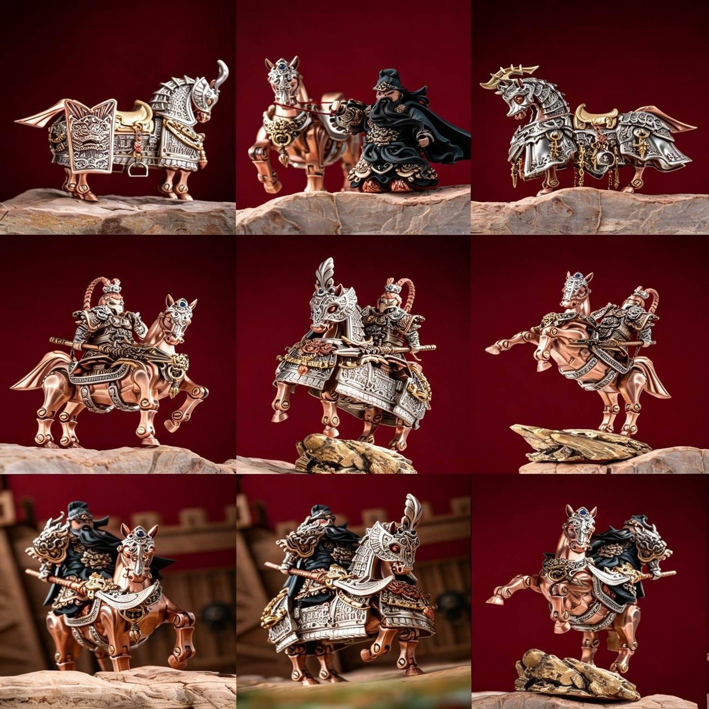 Mechanical War Horse Metal Assembly Figurine | Dragon-Horse Design | Steampunk Desk Decor | 3 Metals