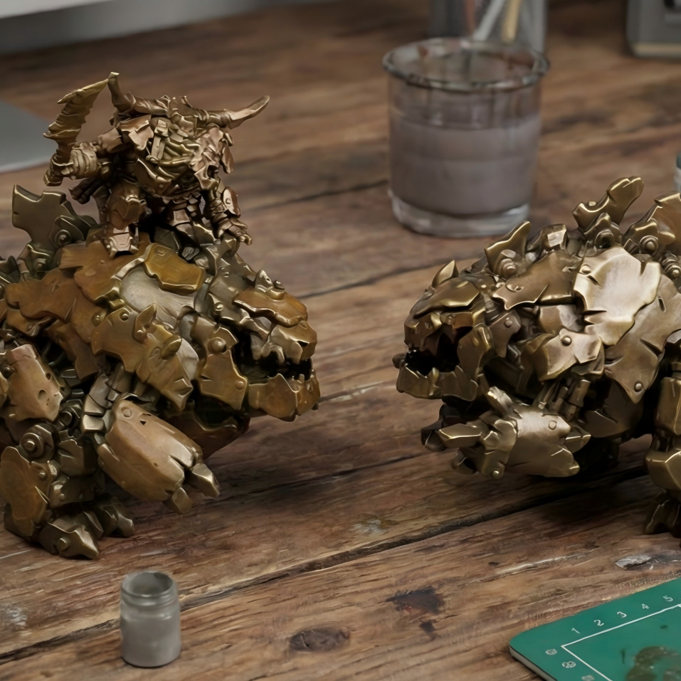 Mechanical Godzilla Brass Sculpture | Handcrafted Steampunk Monster | Desktop Art Gift