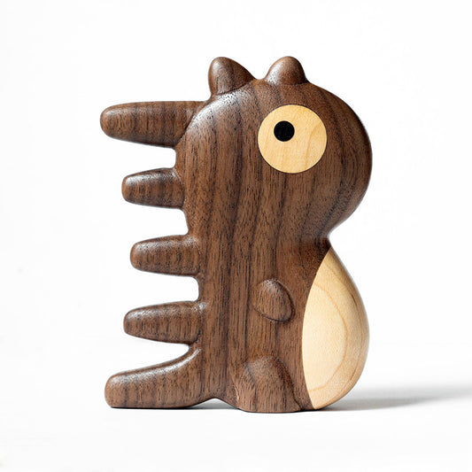 Monster Wood Scalp Massager Comb | Ebony & Walnut Head Massage Tool | Engravable Desk Decor Gift