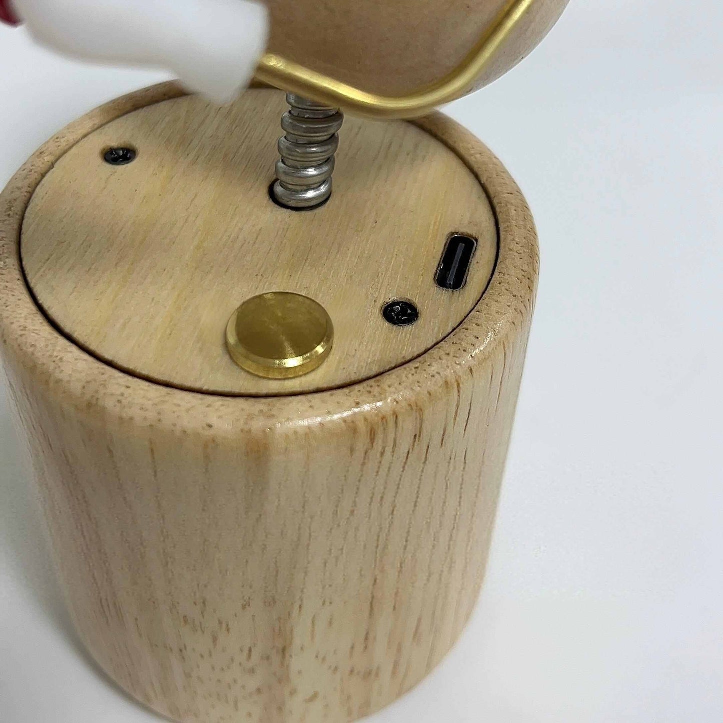 Mr. Serious Acorn Bobblehead | Touch-Activated Wood Desk Figurine | Engravable Healing Toy Gift