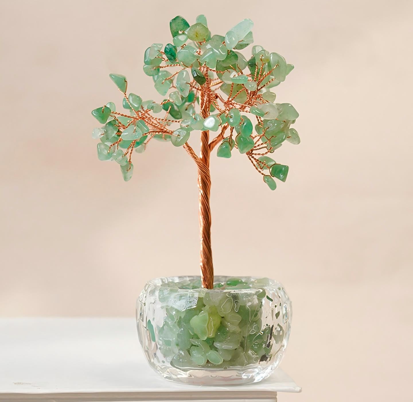 Natural Crystal Money Tree, Gemstone Fortune Ornament, Lucky Gift