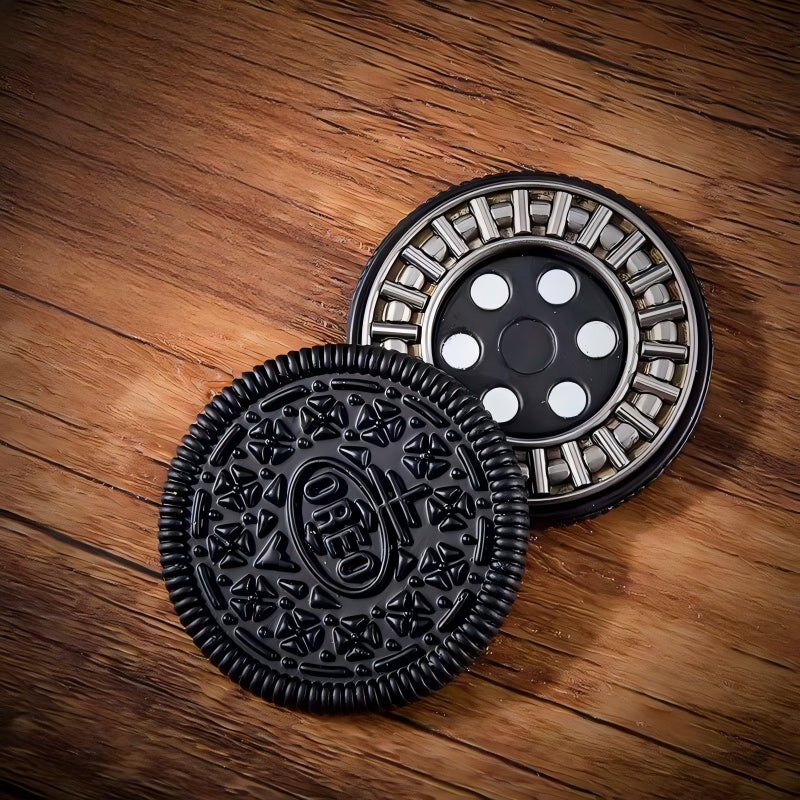 Oreo Cookie EDC Clicker Coin | Metal Fidget Spinner Sound Wave Stress Relief Toy