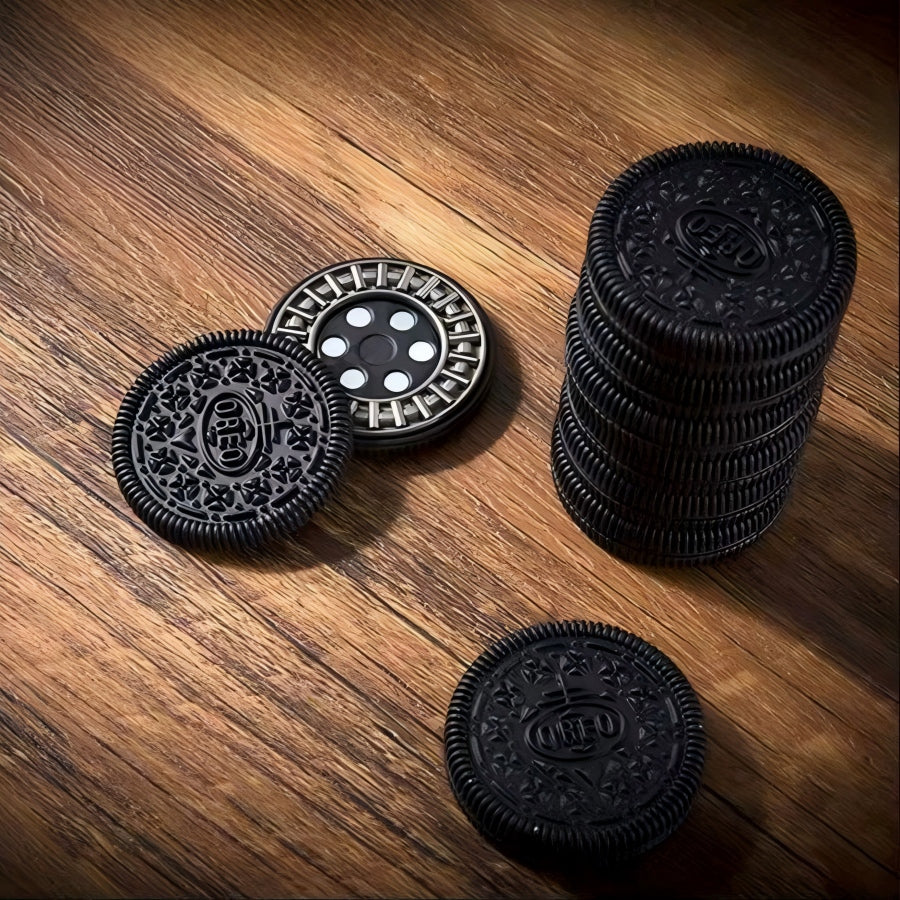 Oreo Cookie EDC Clicker Coin | Metal Fidget Spinner Sound Wave Stress Relief Toy