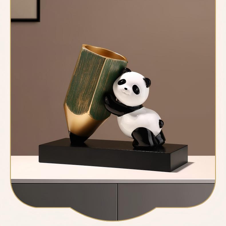Your Desk Panda Buddy | Bamboo Pen & Pencil Holder Organizer