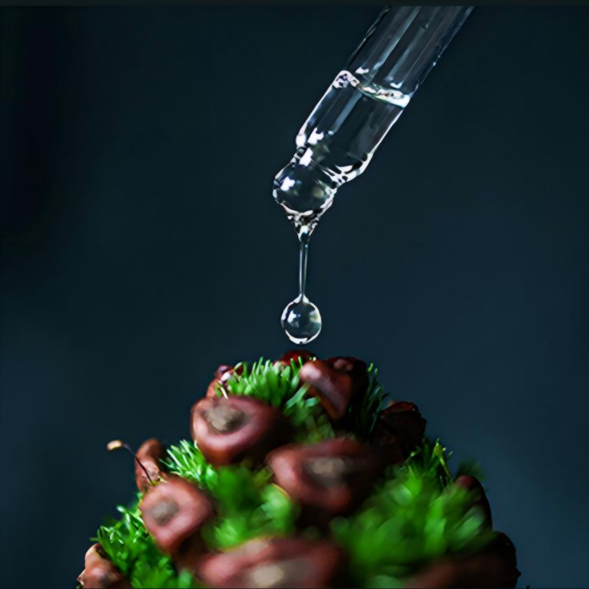 Pine Cone Moss Aromatherapy Desk Sculpture | Walnut Base | Preserved Moss & Natural Pine Cone Decor