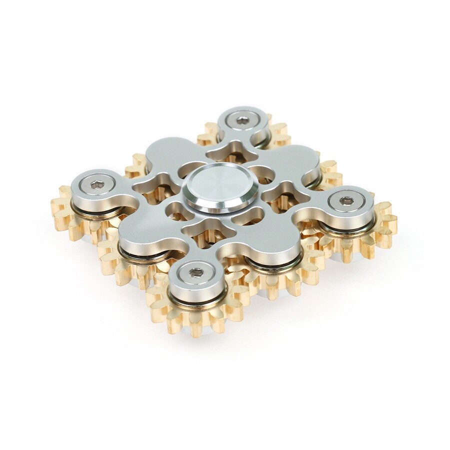 Planetary Gear Linkage Fidget Spinner | CNC Aerospace Aluminum Brass Gears EDC Stress Relief Toy