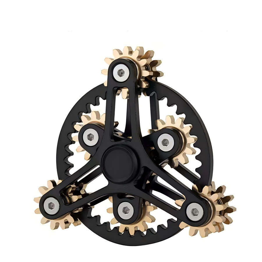 Planetary Gear Linkage Fidget Spinner | CNC Aerospace Aluminum Brass Gears EDC Stress Relief Toy