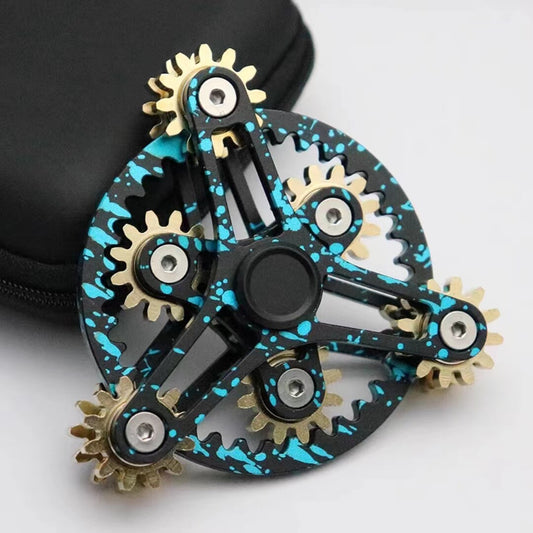 Planetary Gear Linkage Fidget Spinner | CNC Aerospace Aluminum Brass Gears EDC Stress Relief Toy