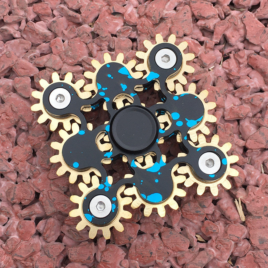 Planetary Gear Linkage Fidget Spinner | CNC Aerospace Aluminum Brass Gears EDC Stress Relief Toy