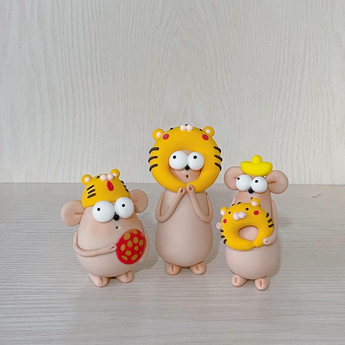 Resin Mouse Desktop Ornament Set - Collectible Figurines