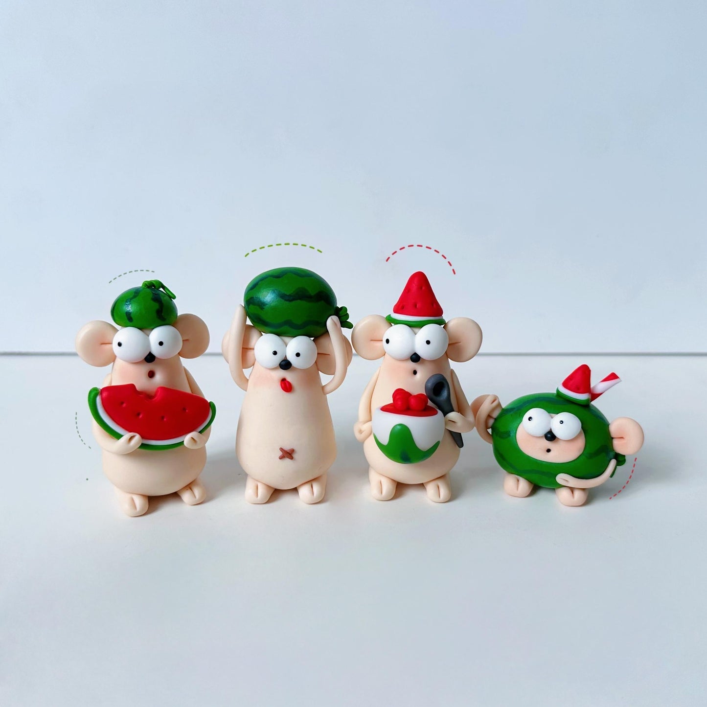 Resin Mouse Desktop Ornament Set - Collectible Figurines