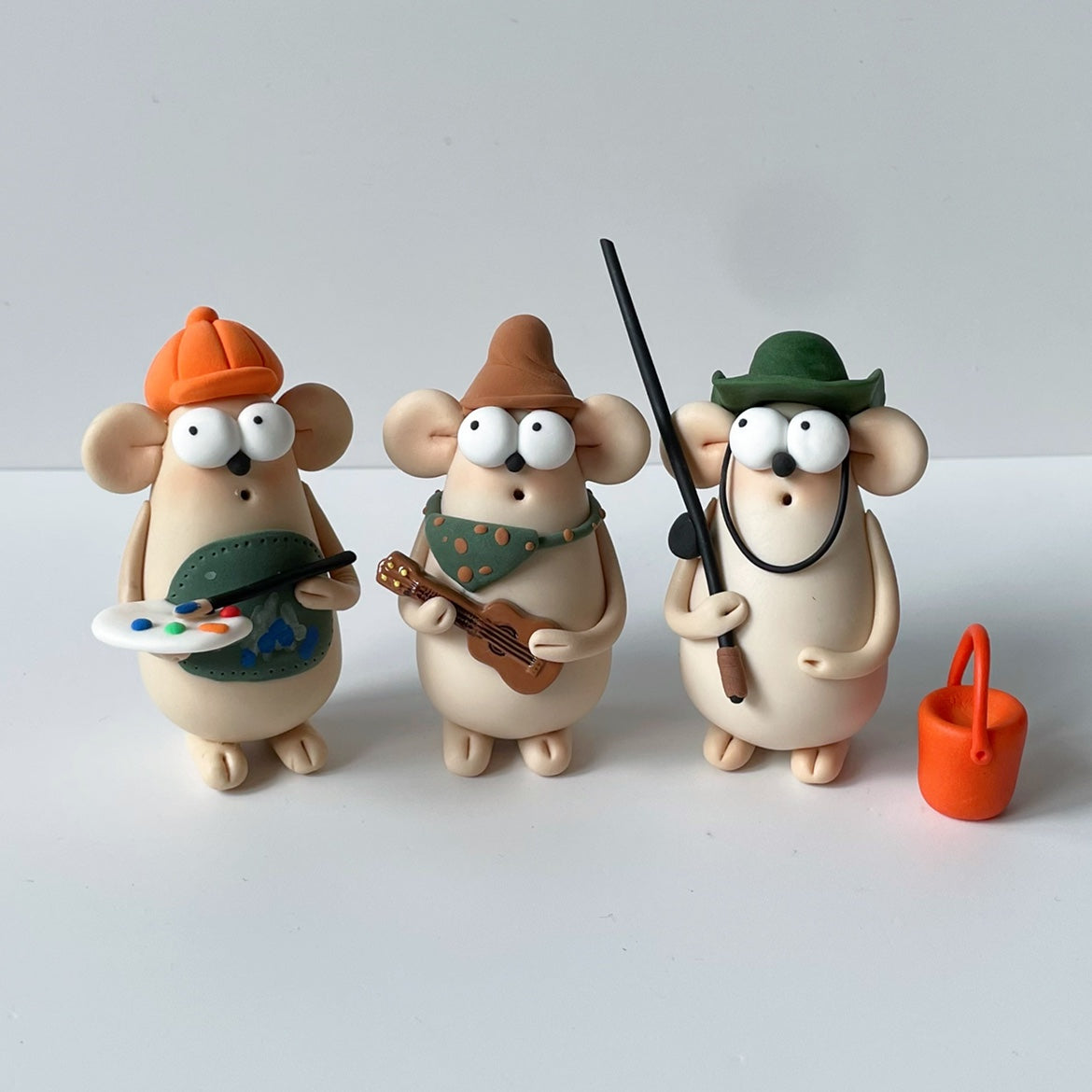 Resin Mouse Desktop Ornament Set - Collectible Figurines
