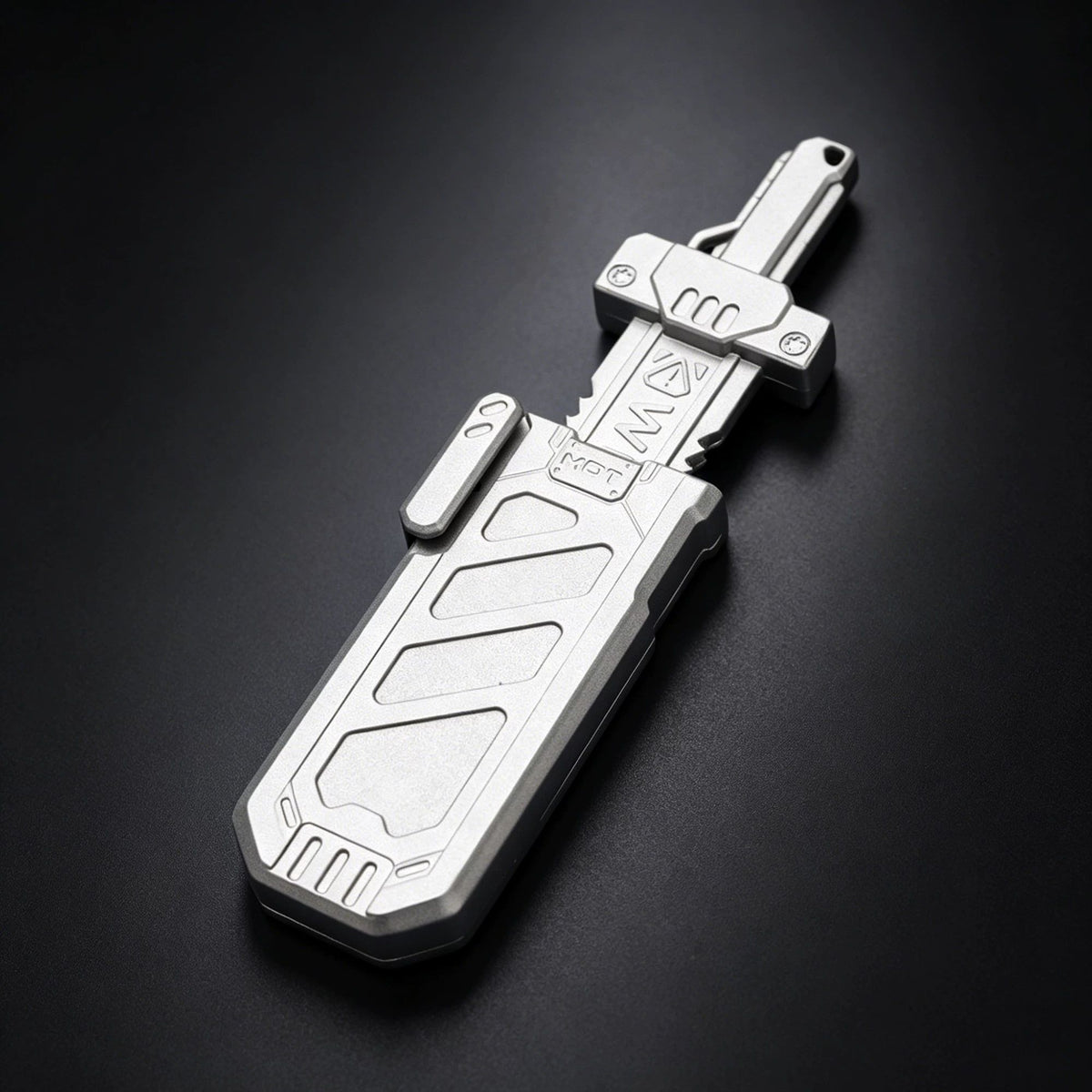 Rift Serrated Sword Mechanical Slider EDC | Full Metal, Cyberpunk Haptics