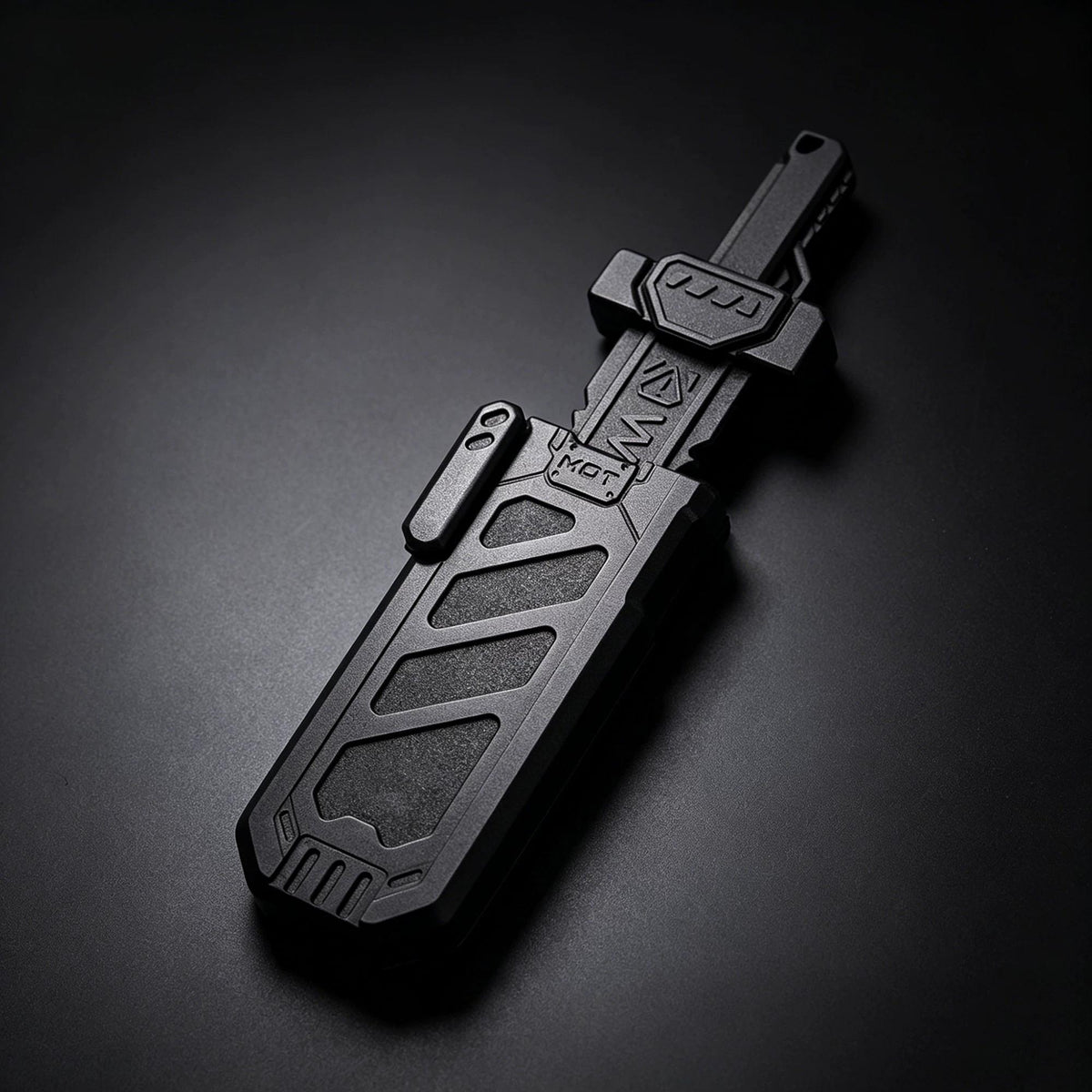 Rift Serrated Sword Mechanical Slider EDC | Full Metal, Cyberpunk Haptics