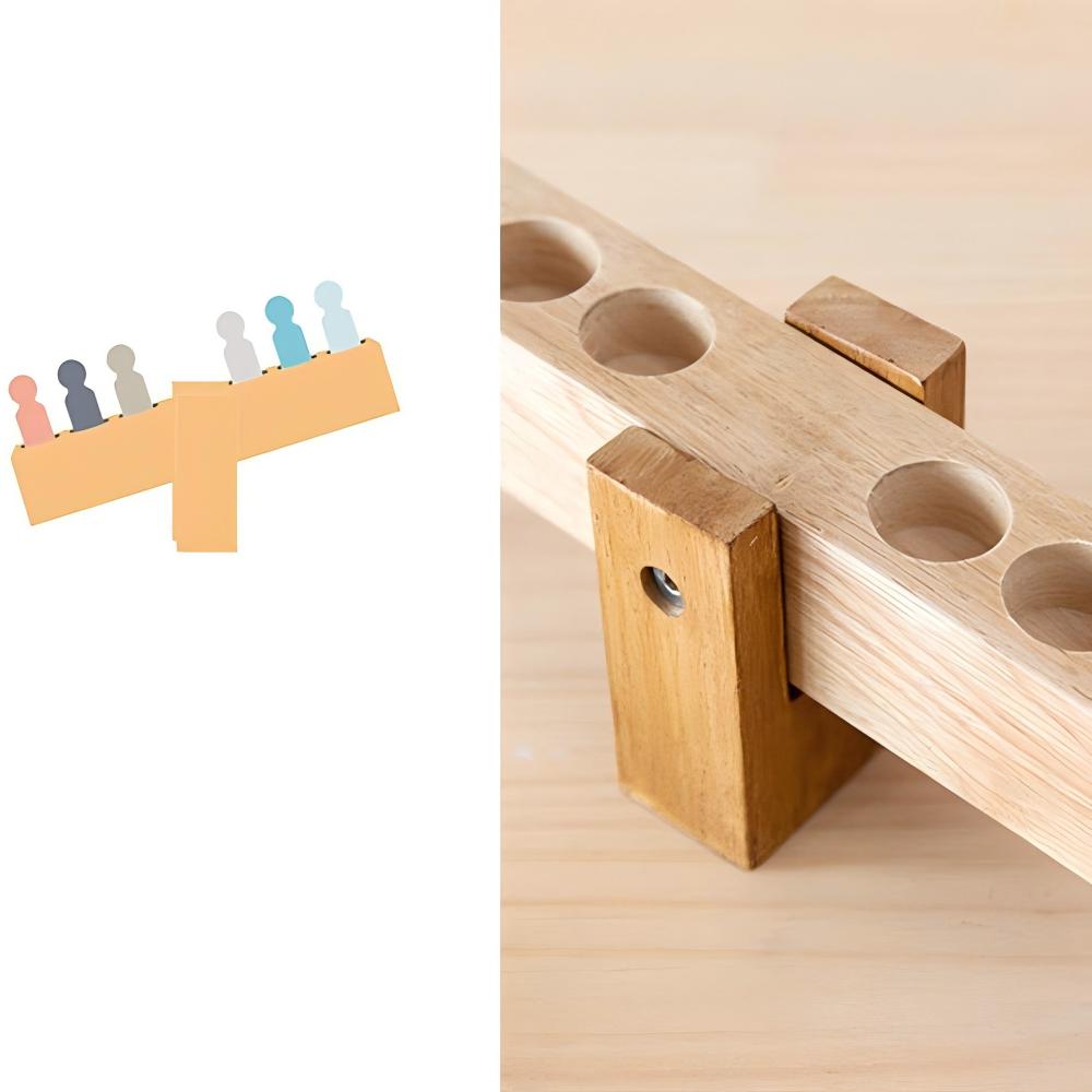 Seesaw Balance Desktop Ornament - Handcrafted Wood Stress Relief Toy