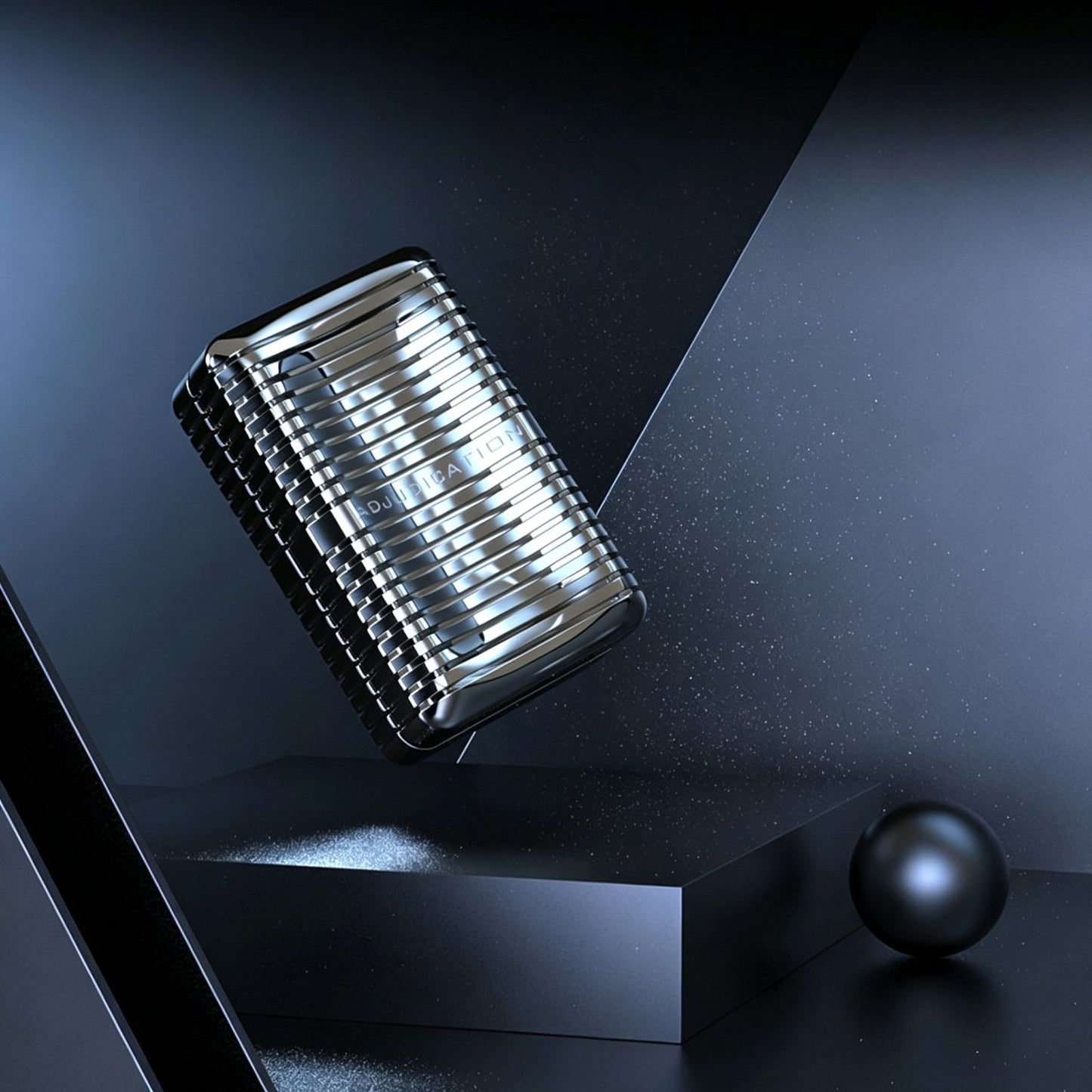 Soap Bar Infinite Push Card EDC | Zinc Alloy | Spring Click Sound | Magnetic | Midnight Black & Silver | Engravable