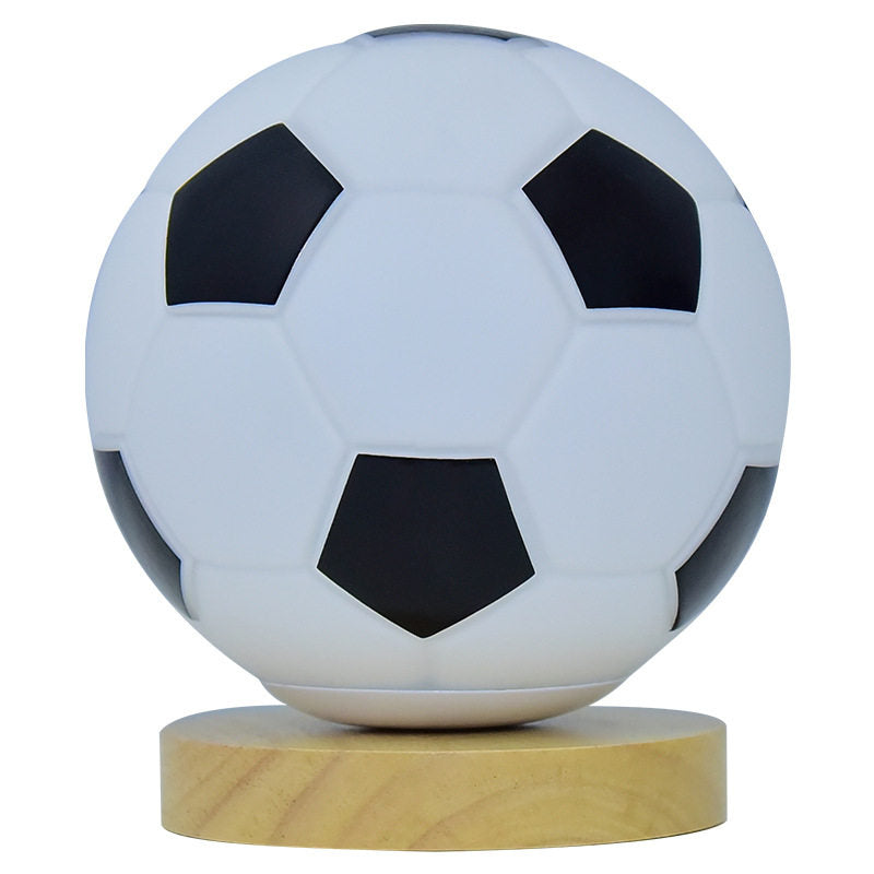 Soccer Ball Night Light | 3-Color Dimmable Glass Desk Lamp | Bedroom Decor Gift for Football Fans