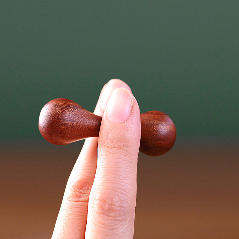 Solid Wood Finger Massage Dumbbell Set | 3-Piece Rosewood Greenwood Padauk | Stress Relief Finger Exercise